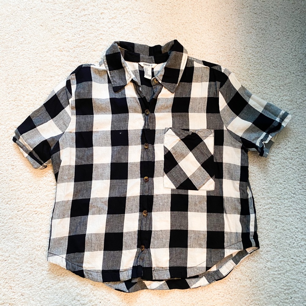 F21 Cropped Flannel top